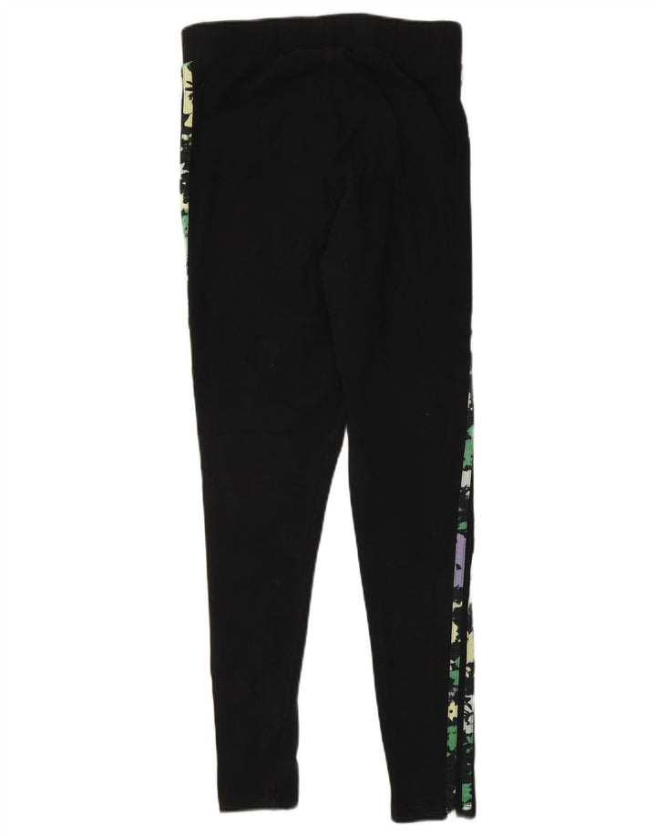 Leggings Adidas Femininas UK 10 Pequenas Algodão Preto