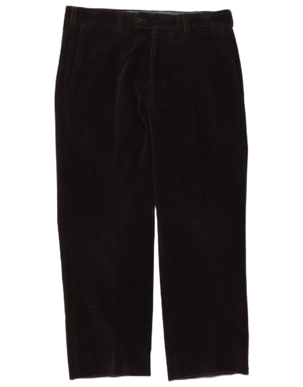 Calça masculina de veludo cotelê Paul & Shark IT 50 grande W34 L27 preta