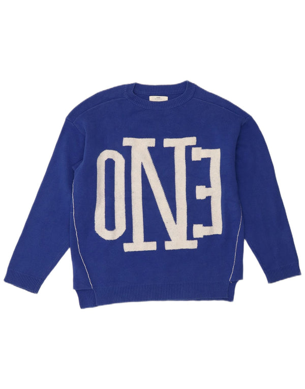 Suéter Zara Boys Graphic Crew Neck 11-12 anos Azul