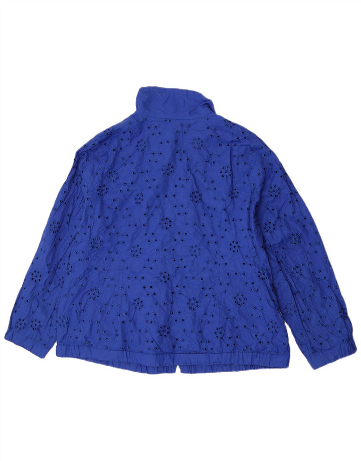 Jaqueta bomber feminina Laura Ashley Reino Unido 20 2XL algodão azul