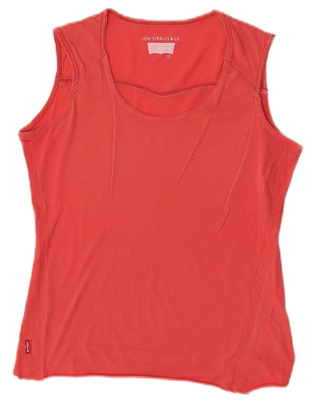 Colete feminino Levi's Top UK 10 pequeno algodão vermelho