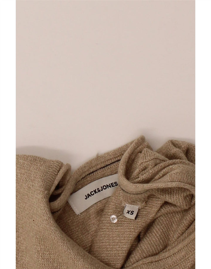 JACK & JONES Mens Crew Neck Jumper Sweater XS Beige Cotton Vintage Jack & Jones and Second-Hand Jack & Jones from Messina Hembry 
