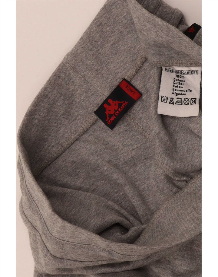 Calça de treino feminina Kappa UK 14 grande algodão cinza
