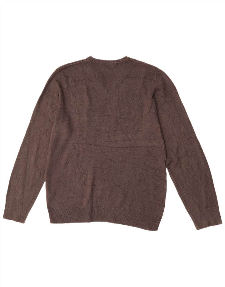 Suéter masculino Marks & Spencer Blue Harbor com decote em V marrom médio
