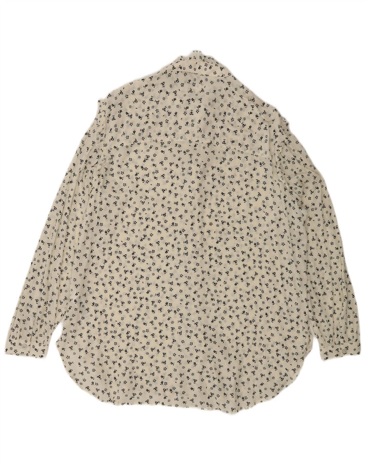 Blusa feminina Marks & Spencer grande tamanho UK 14 grande off white floral