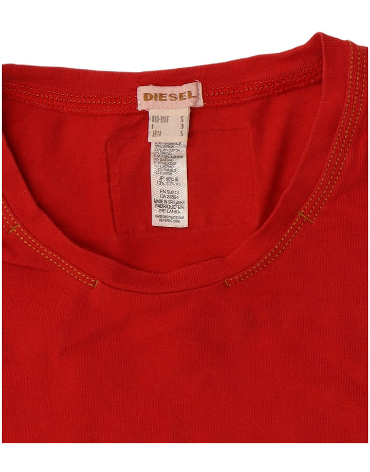 Camiseta feminina DIESEL UK 10 pequeno algodão vermelho