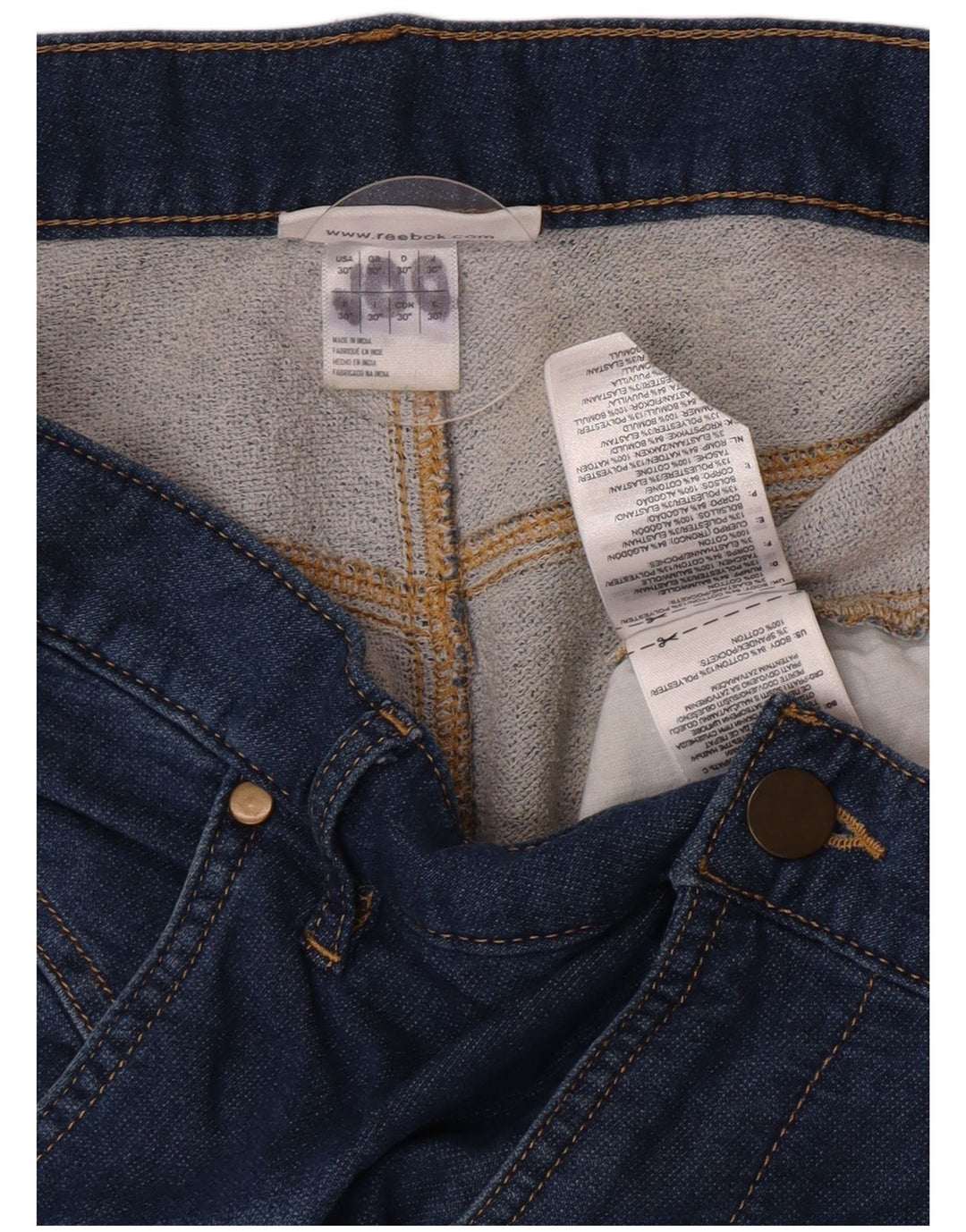 Reebok Mulher Skinny Jeans W30 L29 Azul Algodão