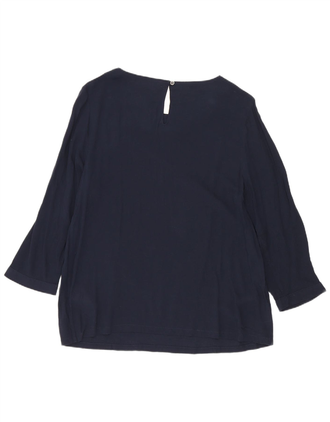 Blusa feminina manga 3/4 White Stuff UK 10 pequena azul marinho manchada
