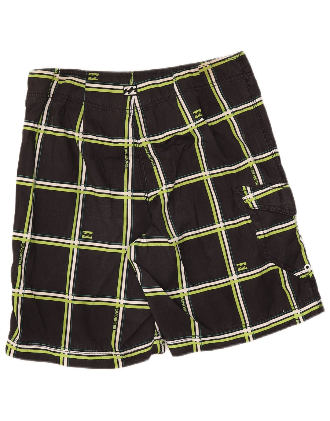 Calção de banho masculino BILLABONG poliéster xadrez preto médio