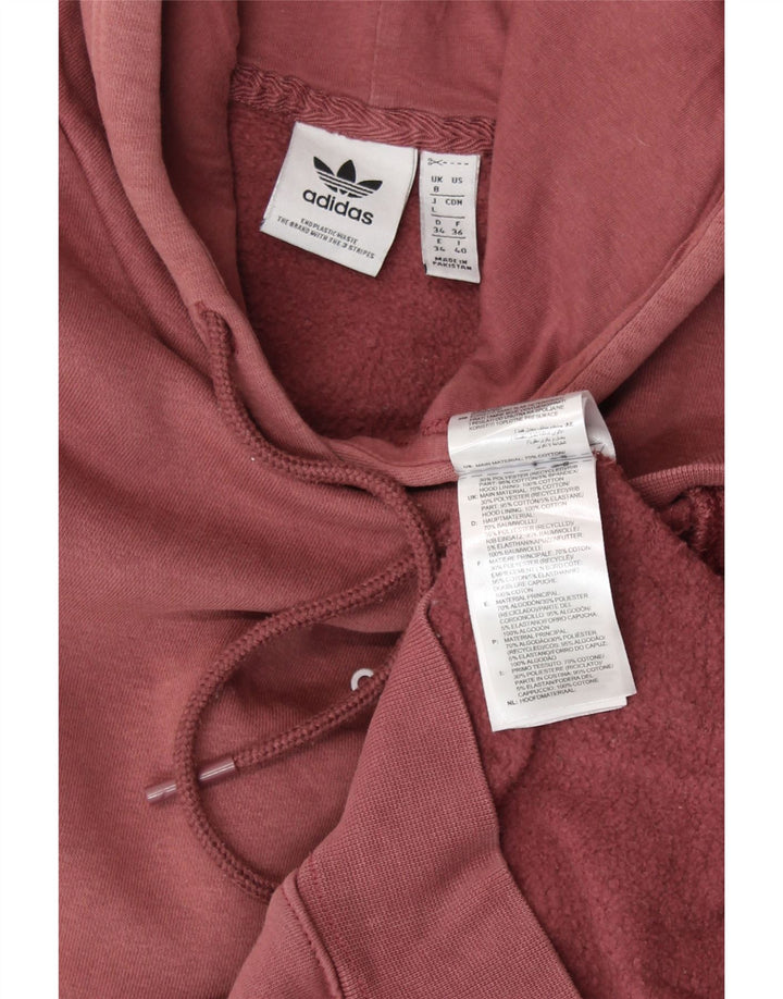 ADIDAS Womens Graphic Oversized Hoodie Jumper Reino Unido 8 Pequeno Algodão Rosa
