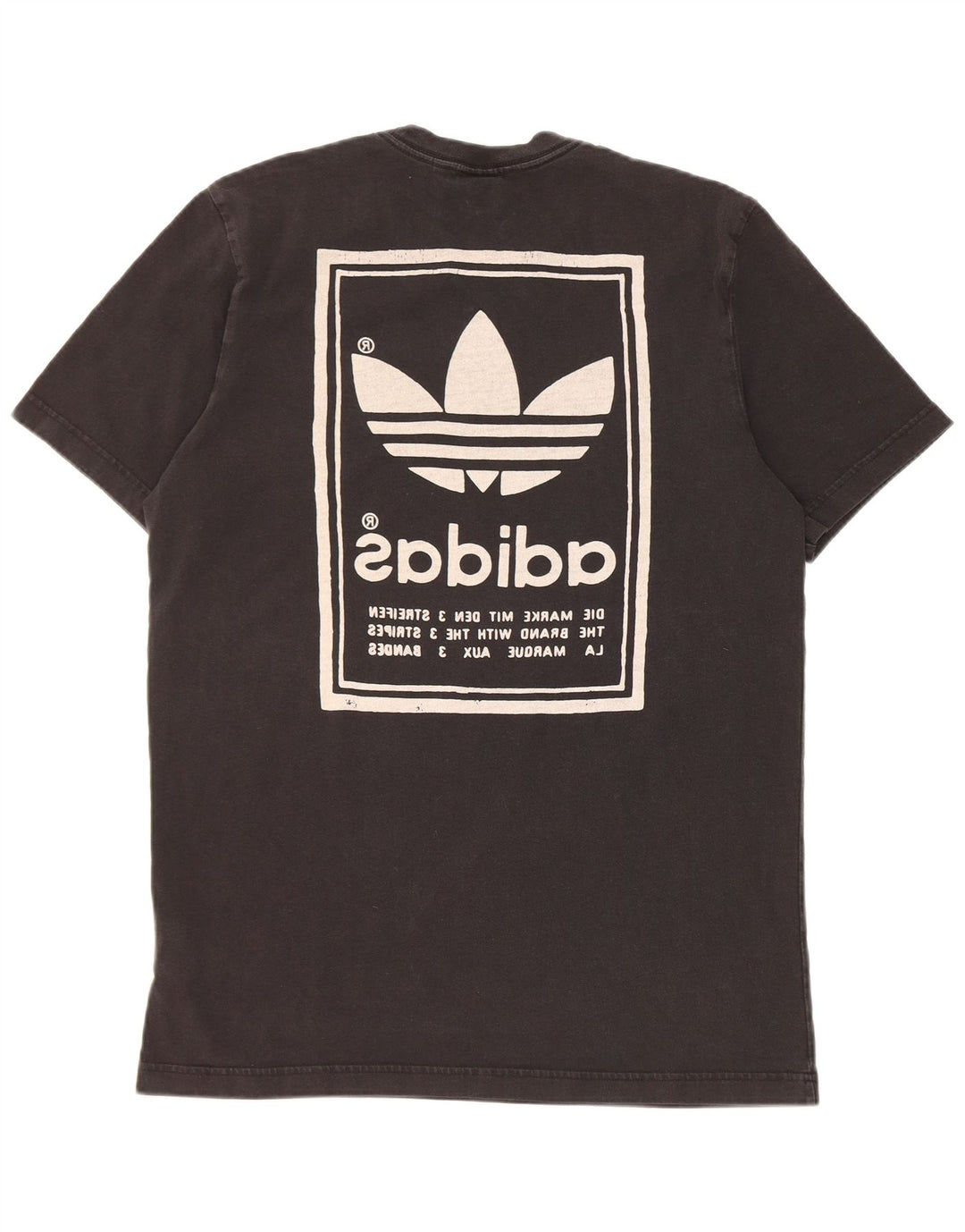 Adidas Mens Graphic T-Shirt Top Médio Algodão Preto
