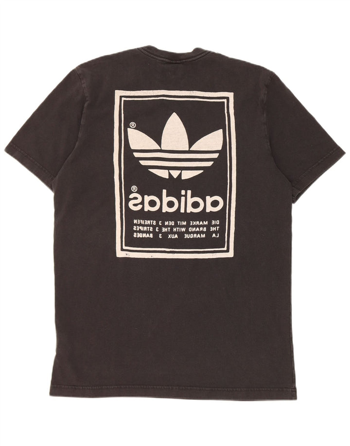 Adidas Mens Graphic T-Shirt Top Médio Algodão Preto