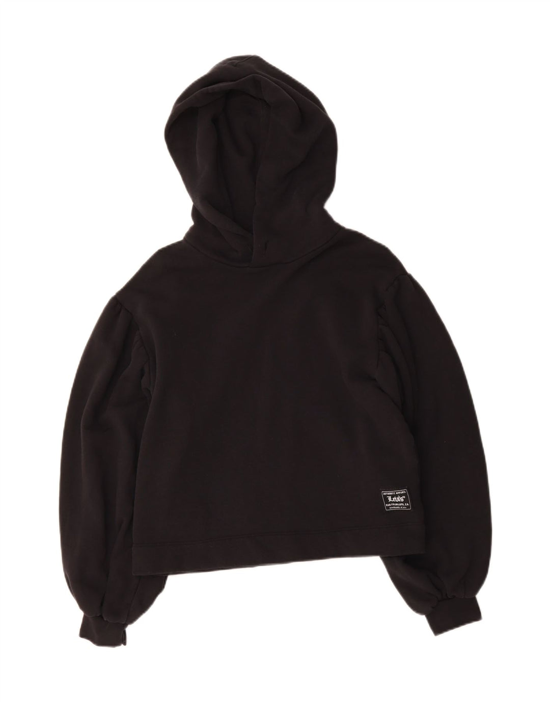 LEVI'S Womens Oversized Hoodie Jumper UK 6 XS Black Cotton Vintage Levi's and Second-Hand Levi's from Messina Hembry 
