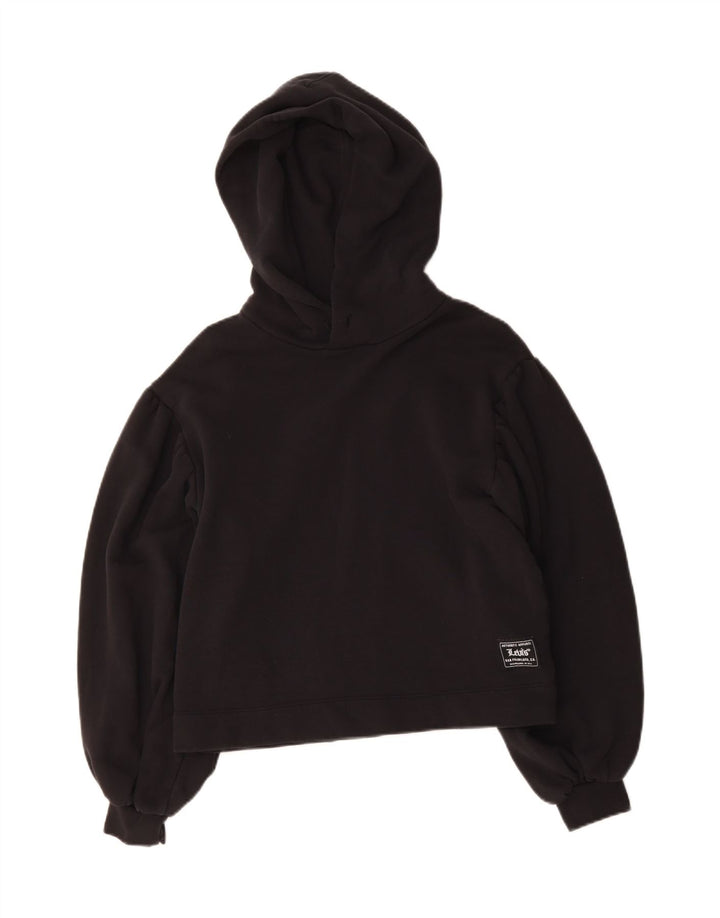 LEVI'S Womens Oversized Hoodie Jumper UK 6 XS Black Cotton Vintage Levi's and Second-Hand Levi's from Messina Hembry 