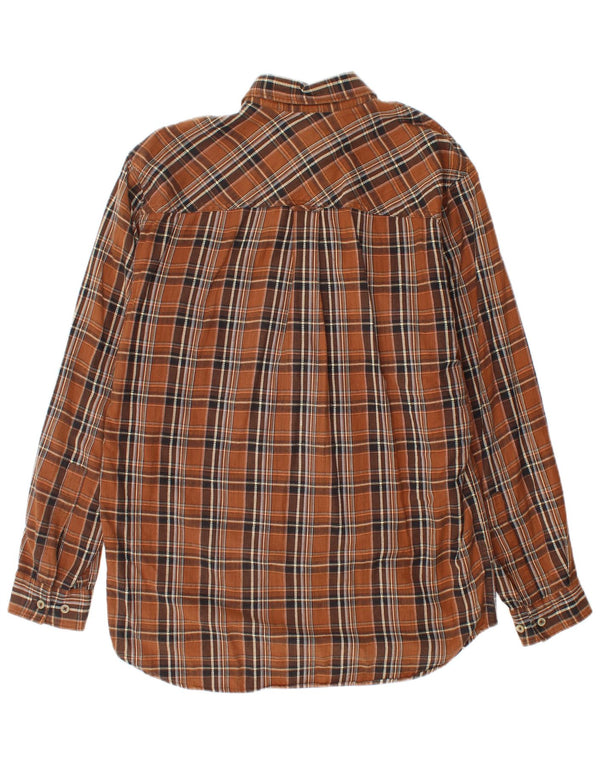 Marlboro Classics Mens Flannel Shirt Medium Brown Check Cotton