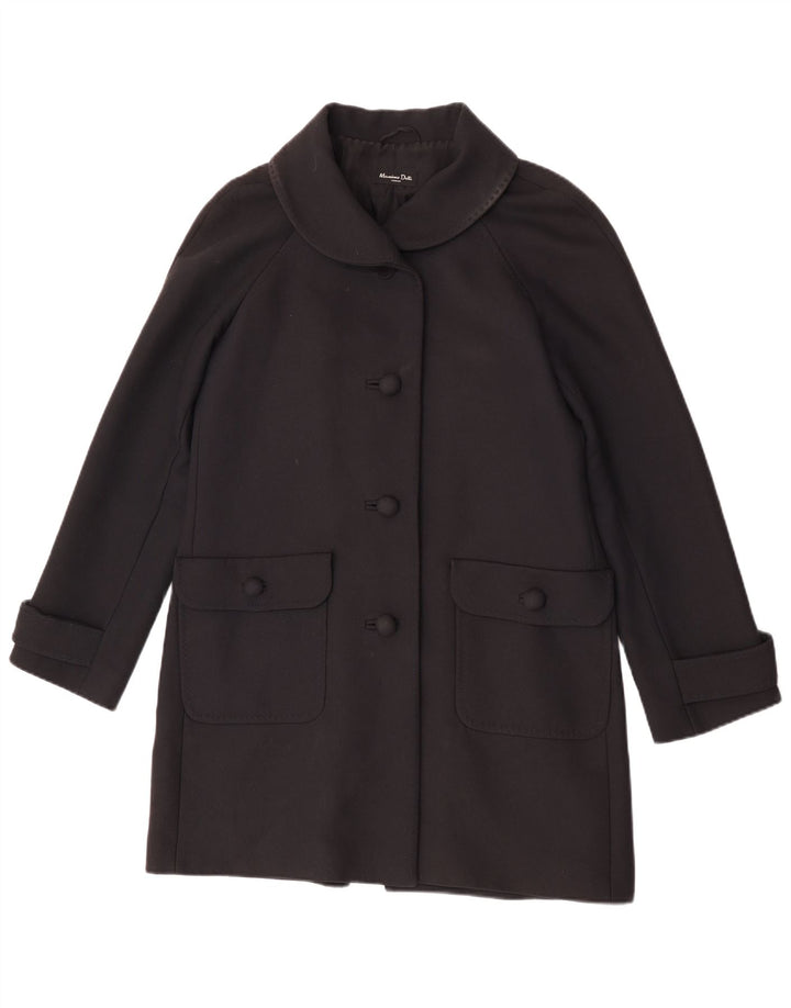 Sobretudo feminino Massimo Dutti EU 42 grande algodão preto