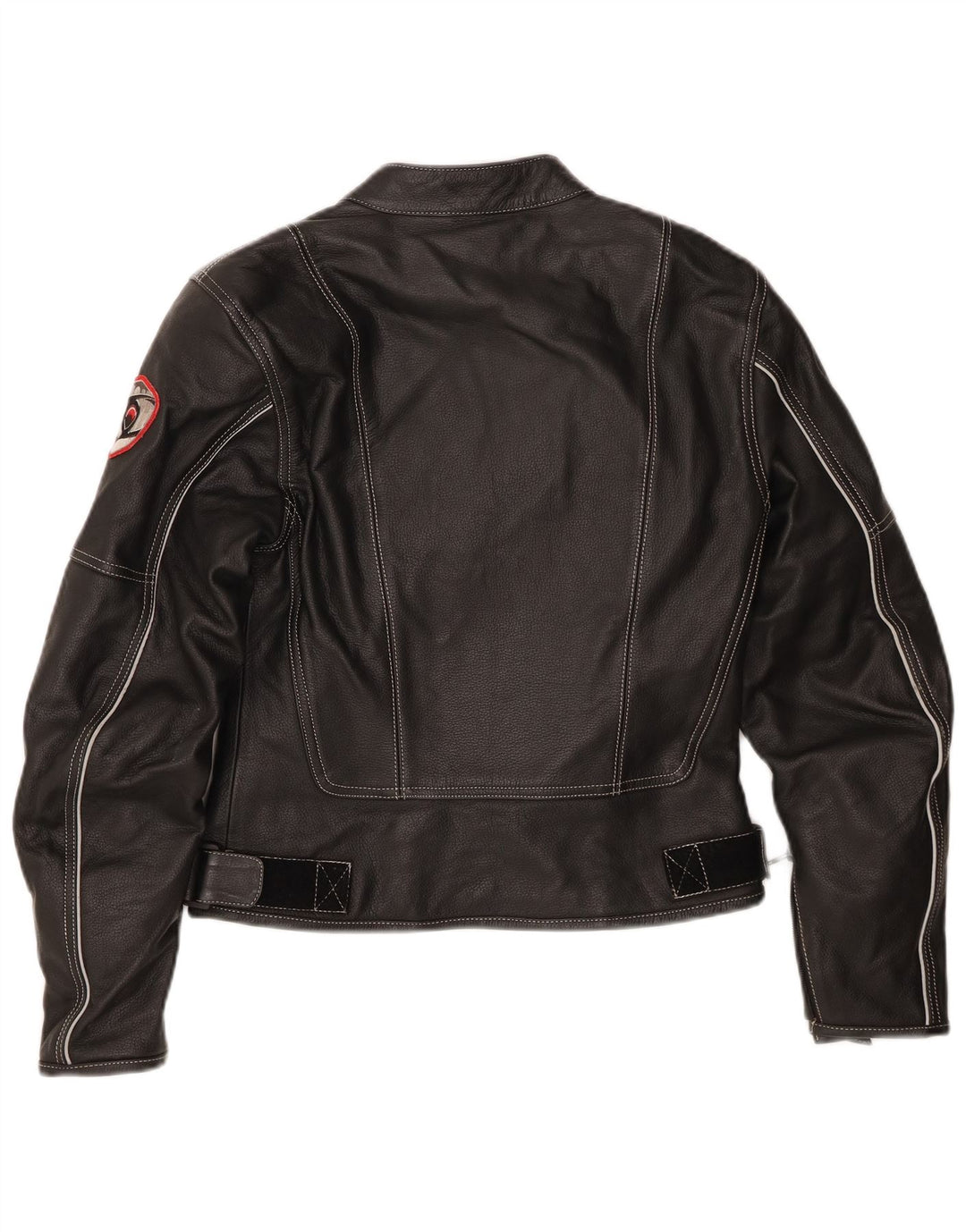 Jaqueta feminina de couro Suomy Moto Racer Reino Unido 12 couro preto médio
