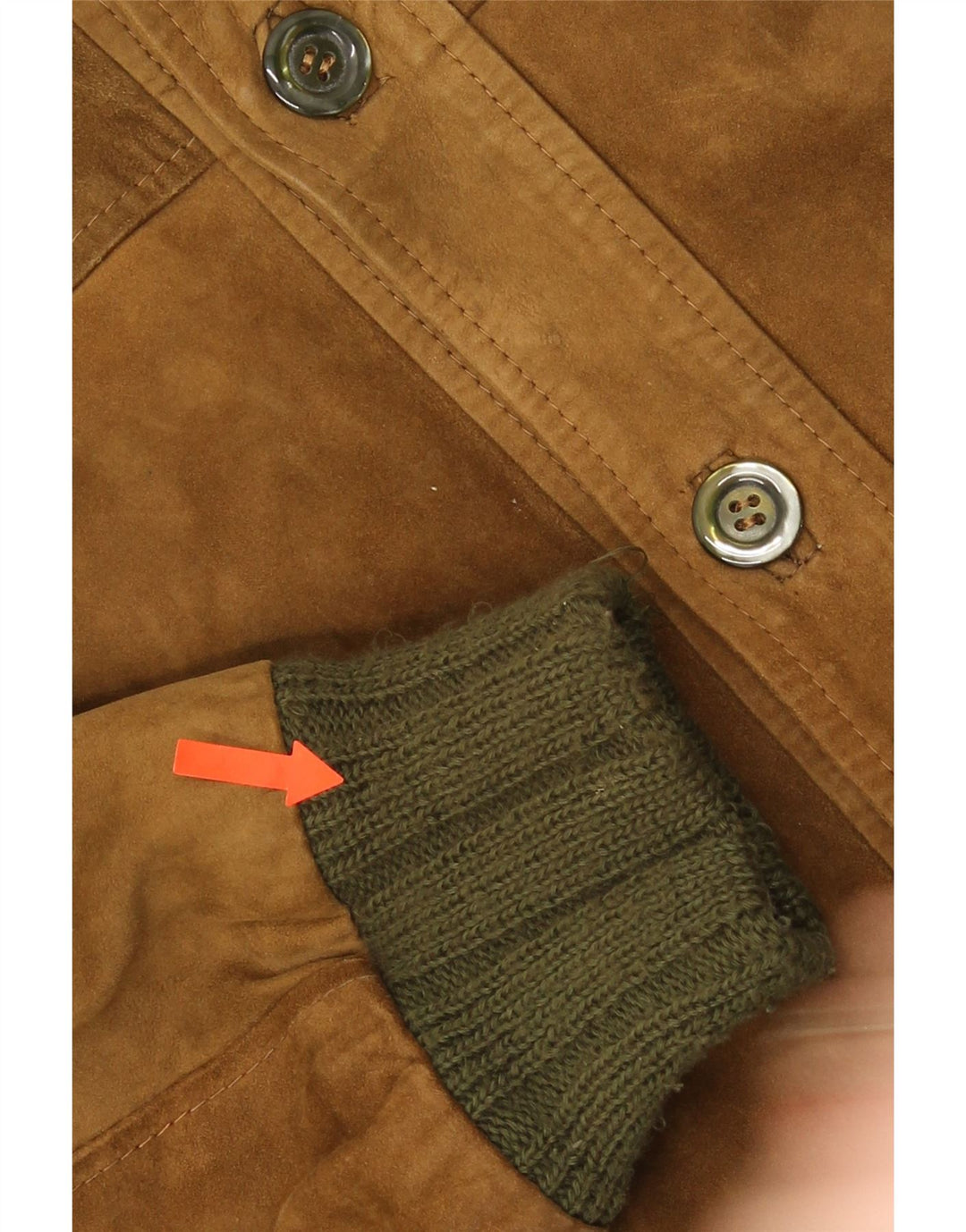Jaqueta masculina vintage de camurça Reino Unido 36 bloco colorido marrom pequeno