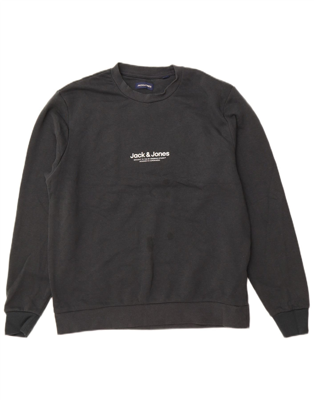 JACK & JONES moletom masculino jumper grande algodão cinza