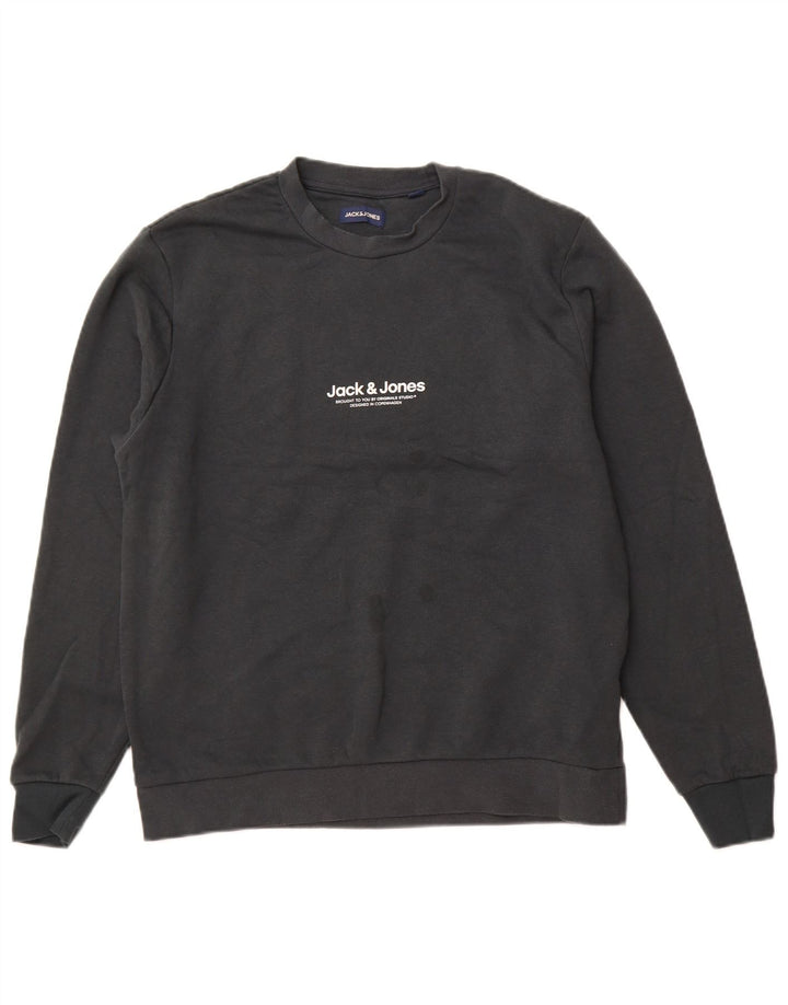 JACK & JONES moletom masculino jumper grande algodão cinza