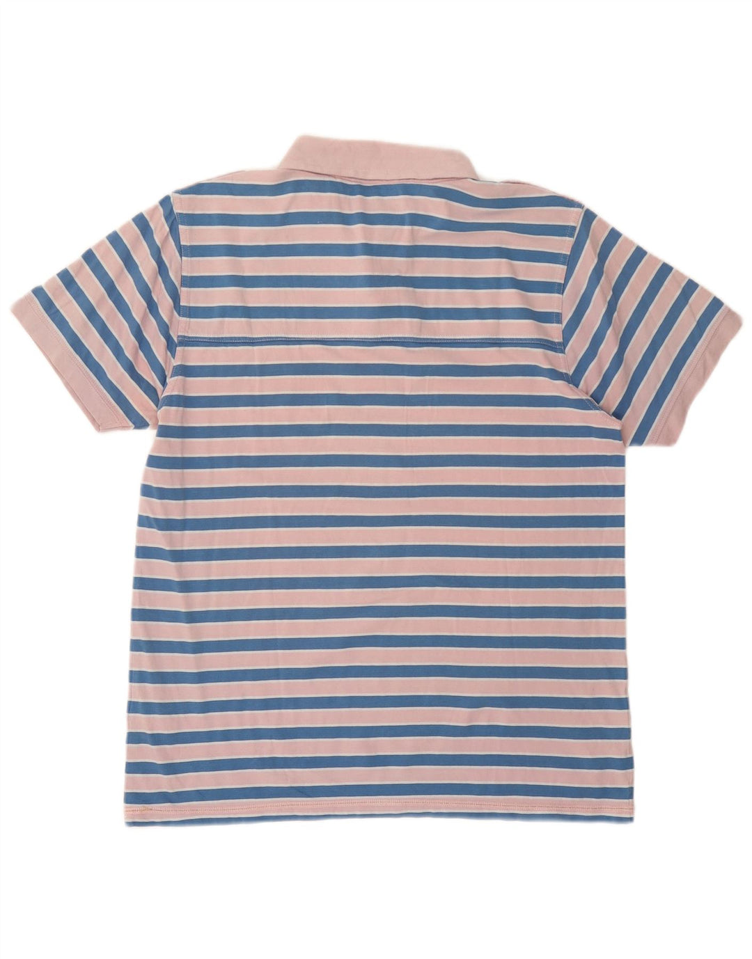 Camisa polo masculina FILA de algodão listrado rosa médio