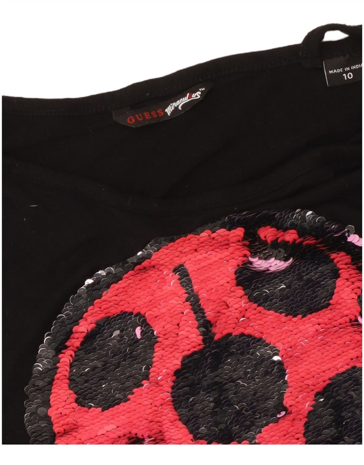 Guess Girls Top de um ombro 9-10 anos preto