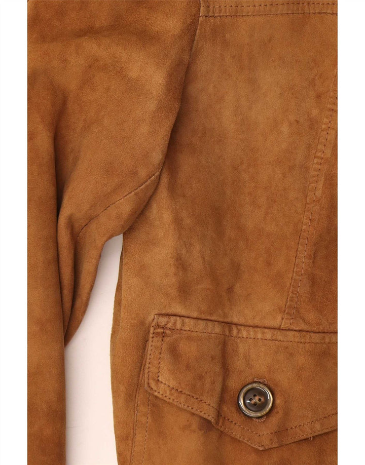 Vintage Mens Suede Bomber Jacket IT 50 Large Beige