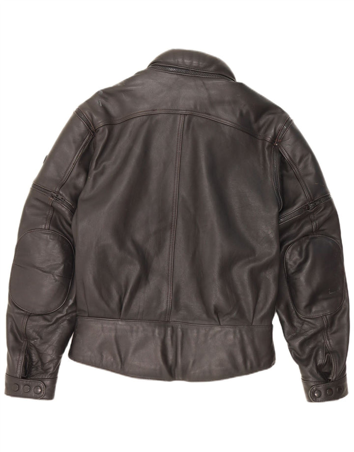Hein Gericke Jaqueta masculina de couro Racer IT 50 grande couro preto