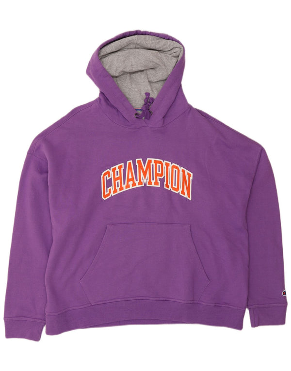 Champion masculino gráfico moletom com capuz XL algodão roxo