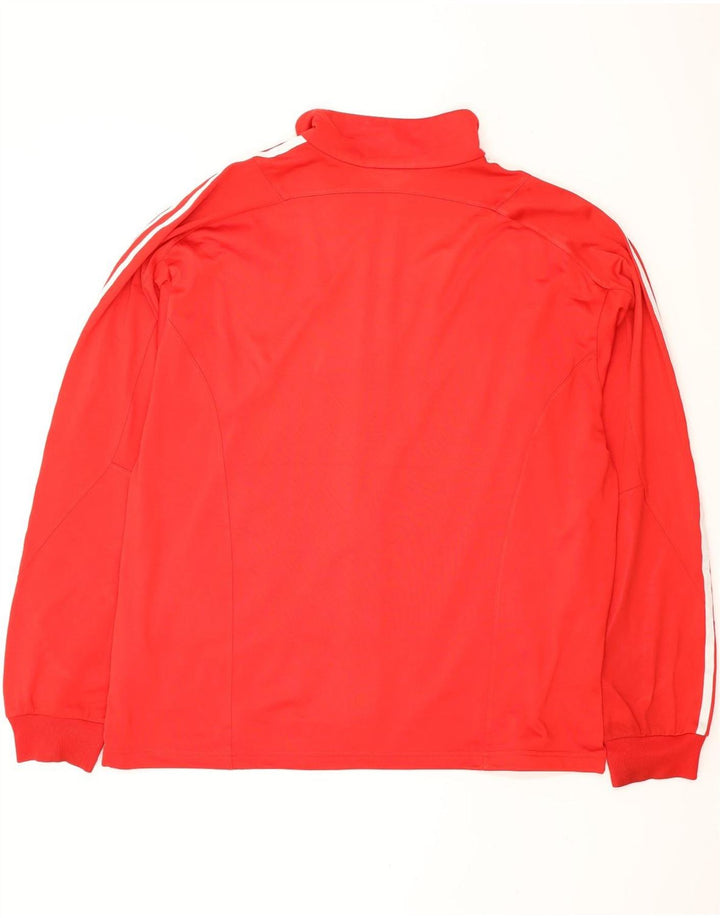 Adidas Mens Treino Top Jaqueta Grande Poliéster Colorblock Vermelho