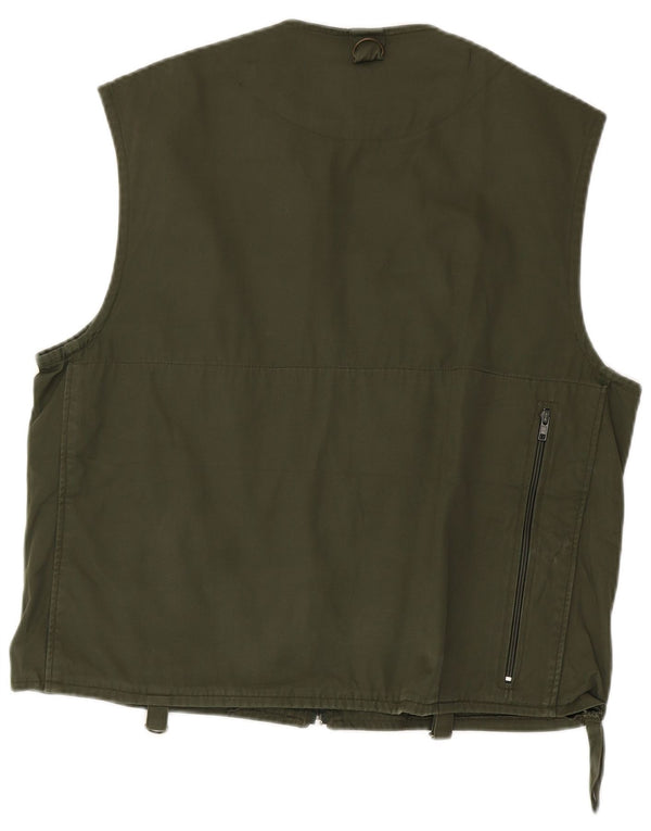 Colete utilitário masculino vintage IT 52 XL algodão verde