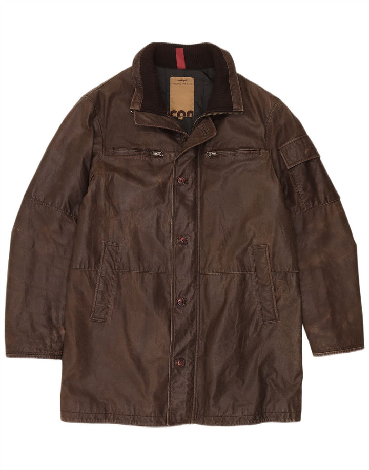 Casaco de couro masculino CONBIPEL IT 52 XL couro marrom