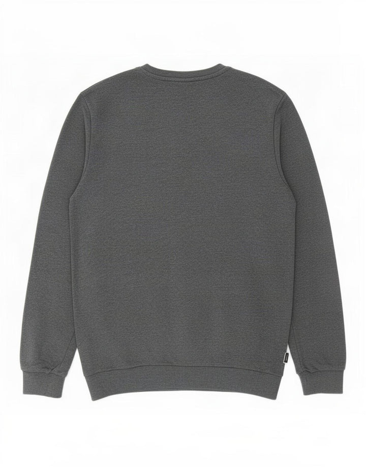 Adidas Mens Moletom Jumper Grande Algodão Cinza