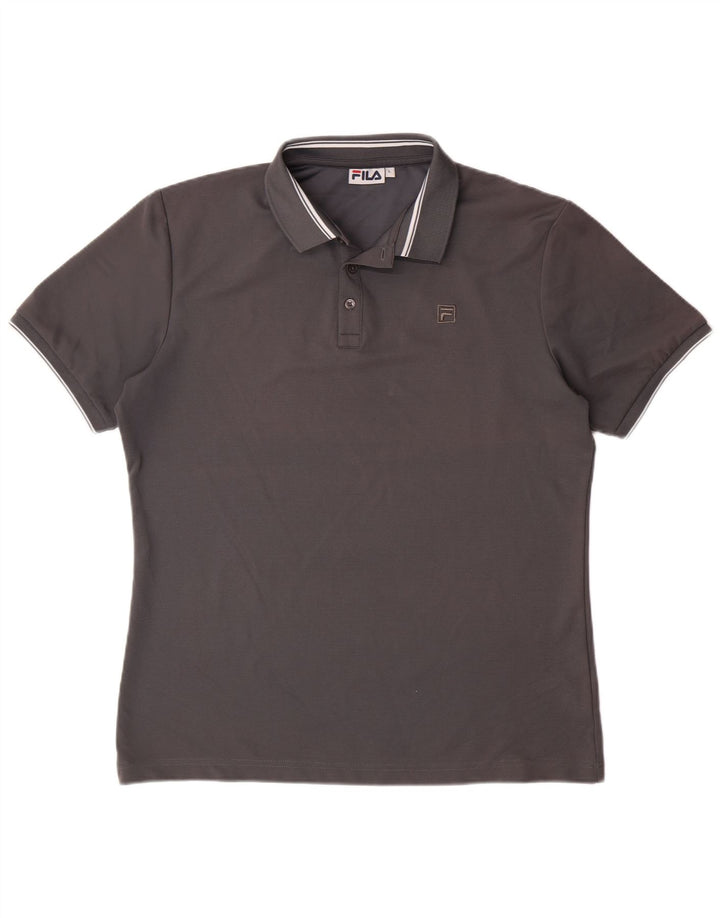 Camisa polo masculina FILA grande cinza