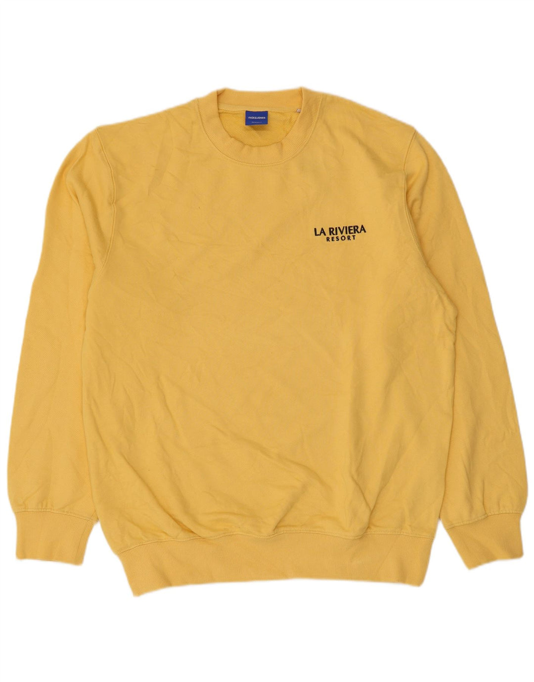 Jack & Jones moletom gráfico masculino jumper grande algodão amarelo