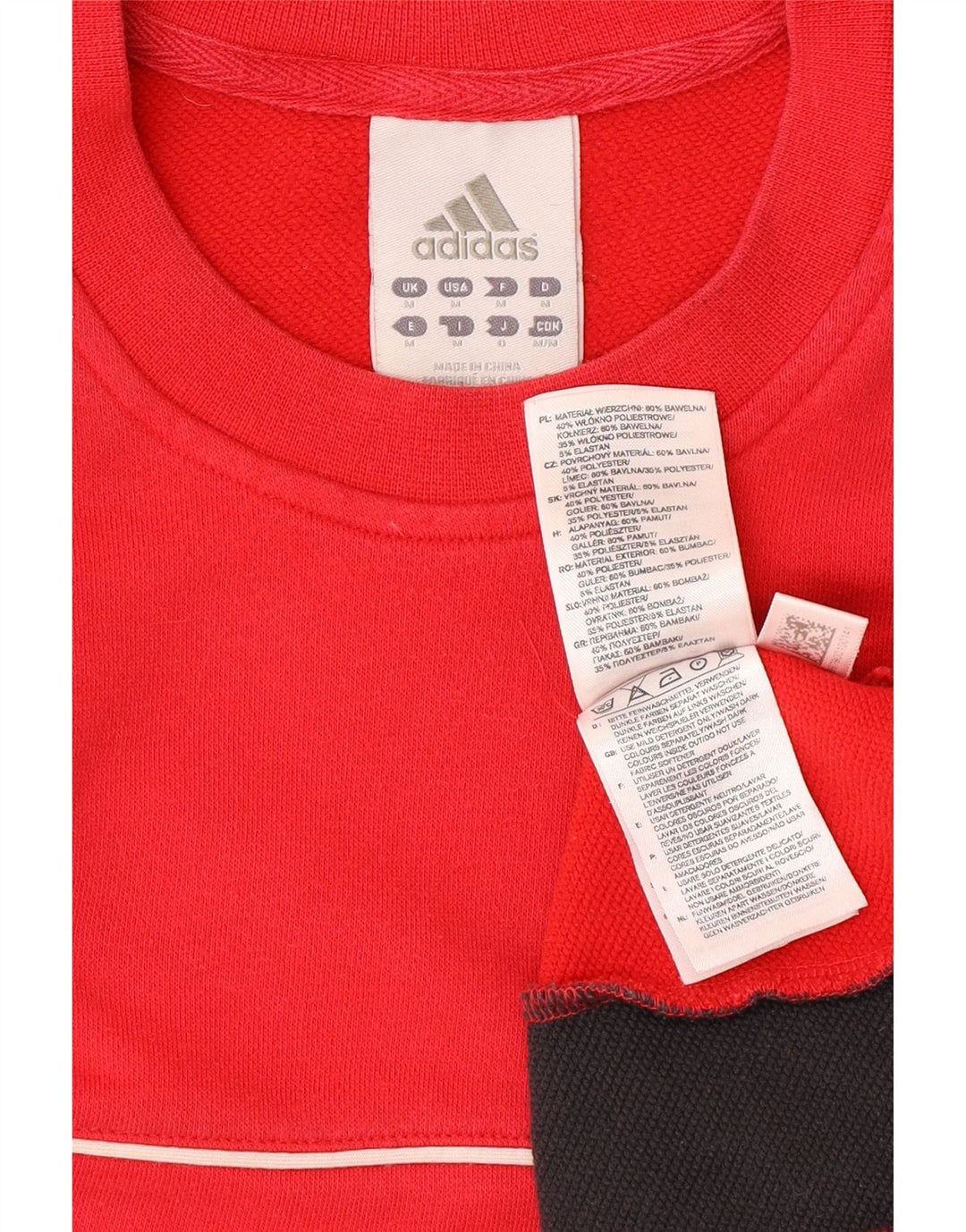 ADIDAS Mens Climalite Moletom Jumper Médio Vermelho Colourblock Algodão