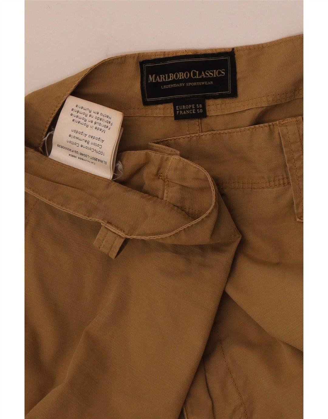 Shorts cargo masculino Marlboro Classics W42 2XL algodão bege