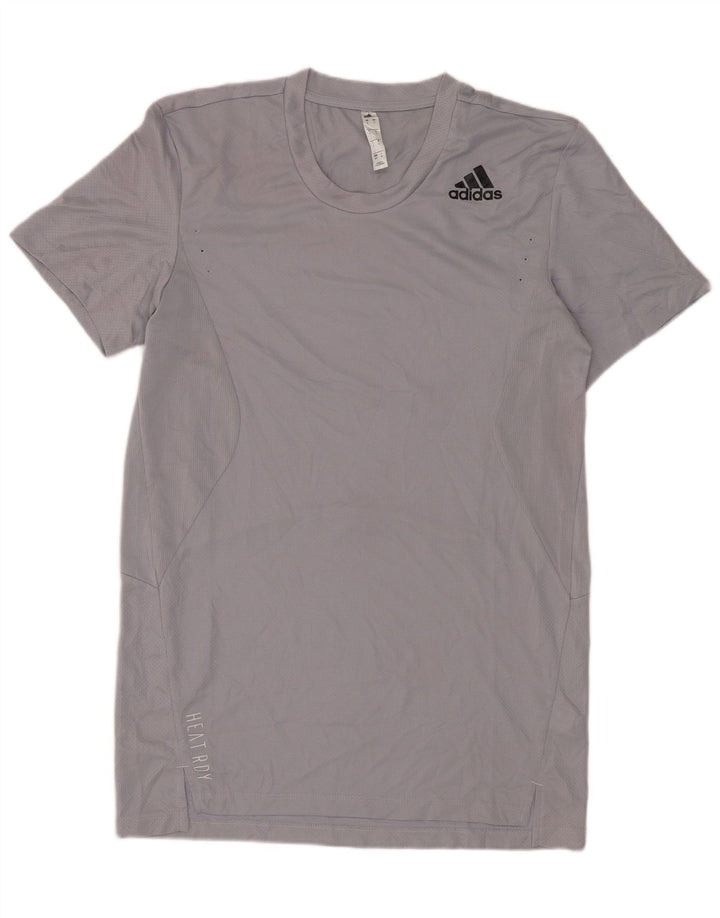 ADIDAS Mens T-Shirt Top Pequeno Poliéster Cinzento