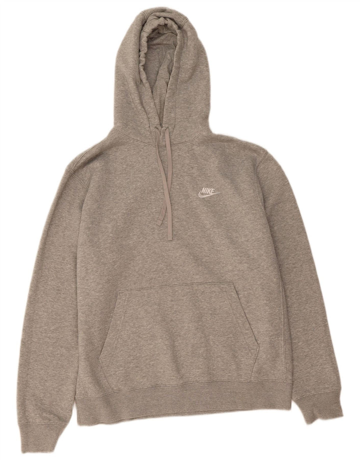 NIKE Mens Hoodie Jumper Grande Algodão Cinza