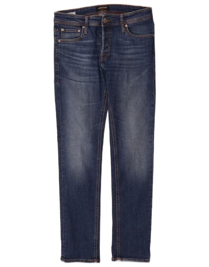 Jack & Jones Masculino GLENN Slim Jeans W29 L30 Azul Algodão