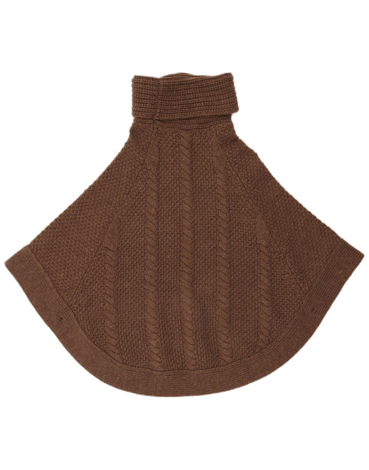 Joules Poncho Jumper feminino grande Reino Unido 10 pequeno marrom acrílico