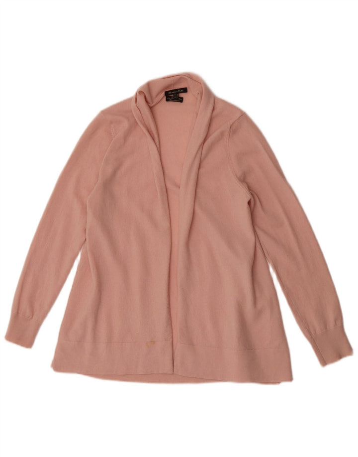 Suéter de cardigã aberto feminino Massimo Dutti Reino Unido 12 rosa médio