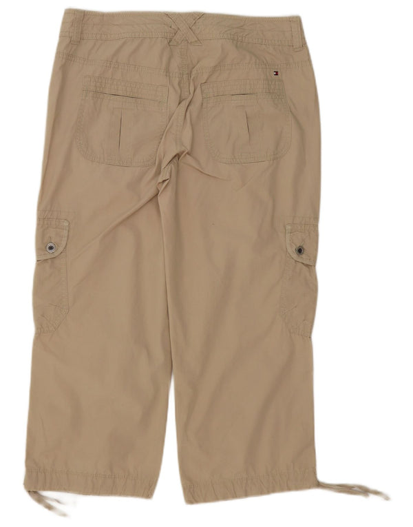 Calça cargo feminina Tommy Hilfiger EUA 6 médio W32 L24 algodão bege