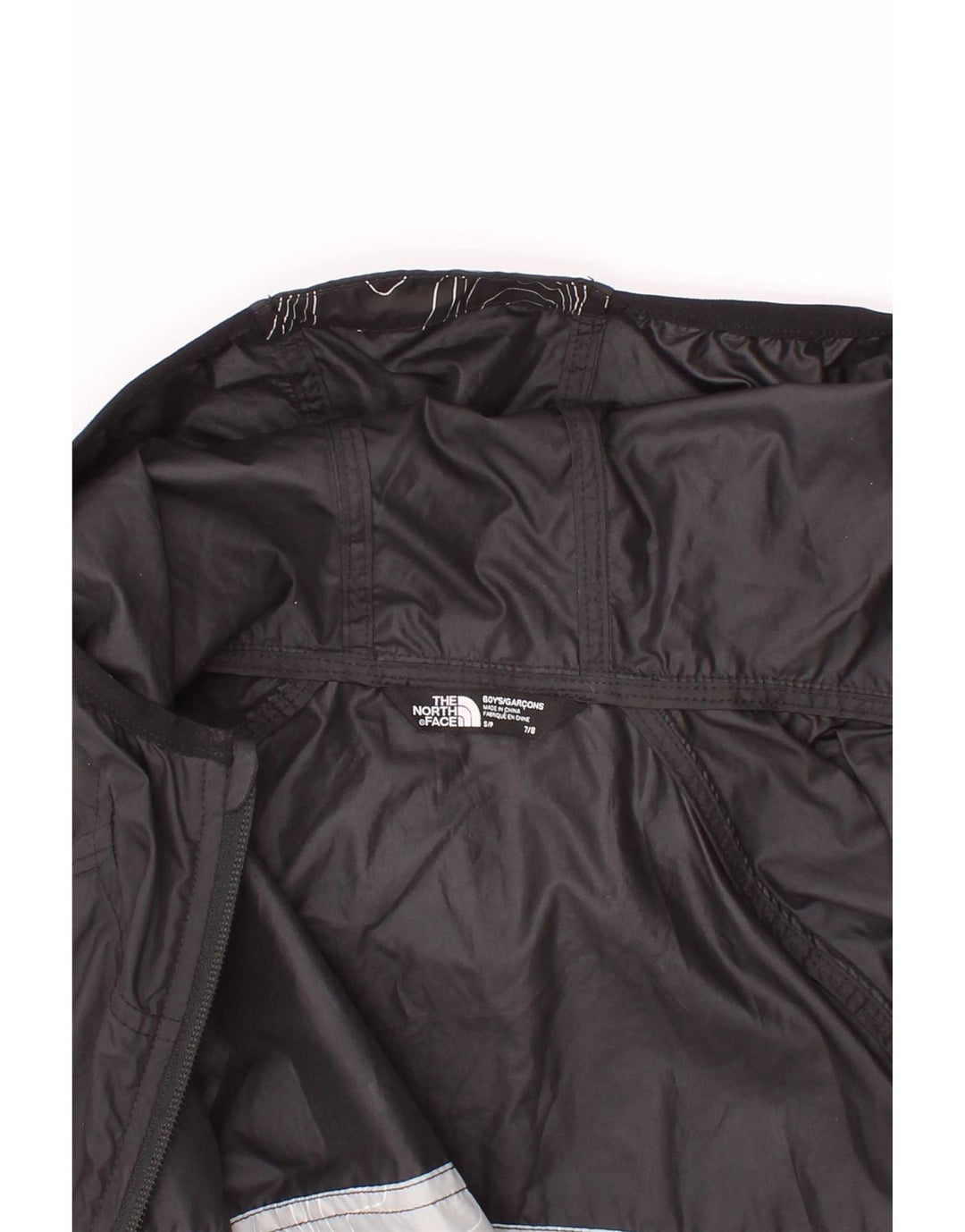 Jaqueta de chuva com capuz gráfico The North Face Boys 7-8 anos pequena preta