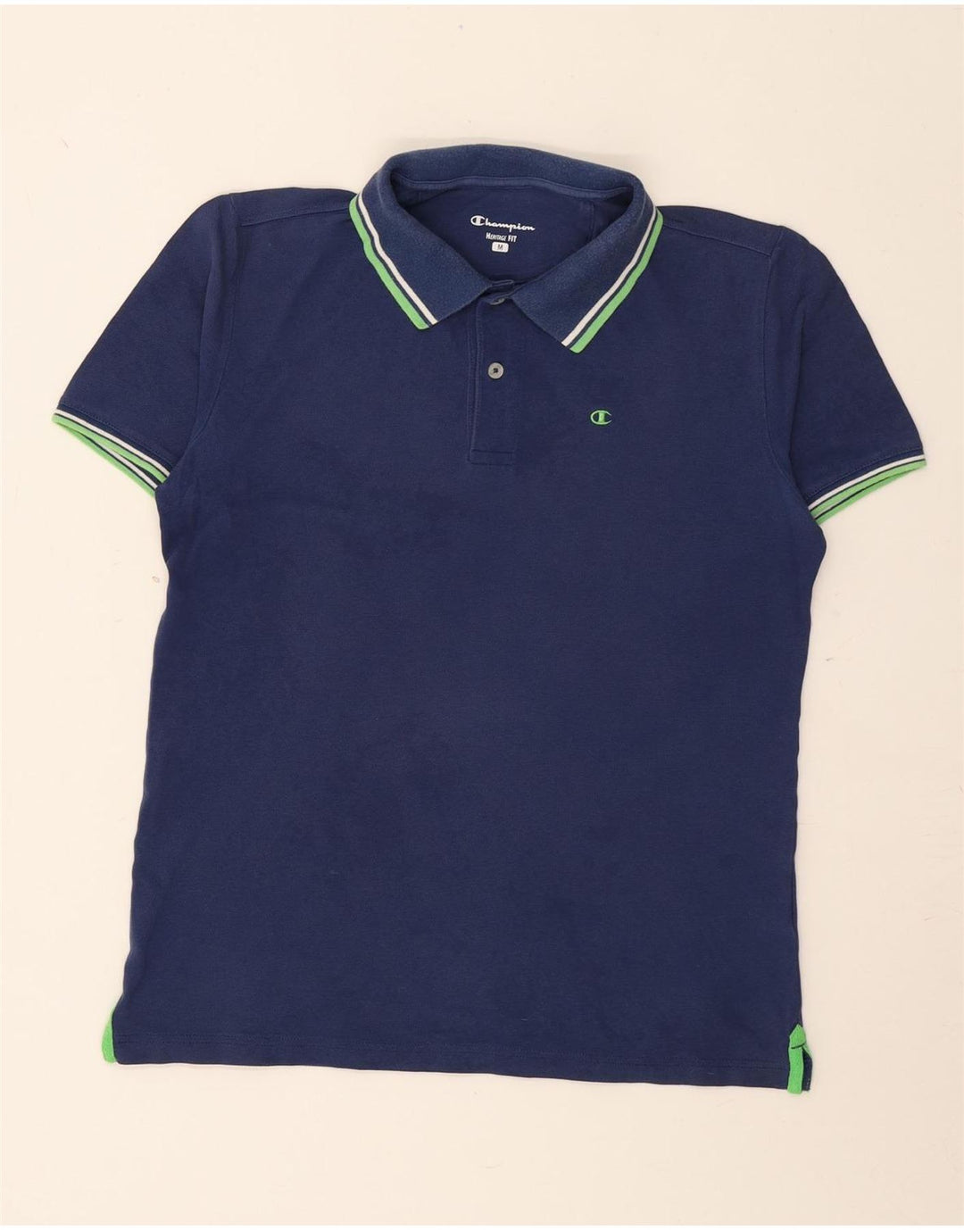 Camisa polo masculina Champion Herritage Fit azul médio