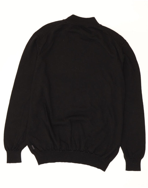 Hugo Boss Suéter masculino com gola tartaruga 3XL lã virgem preta