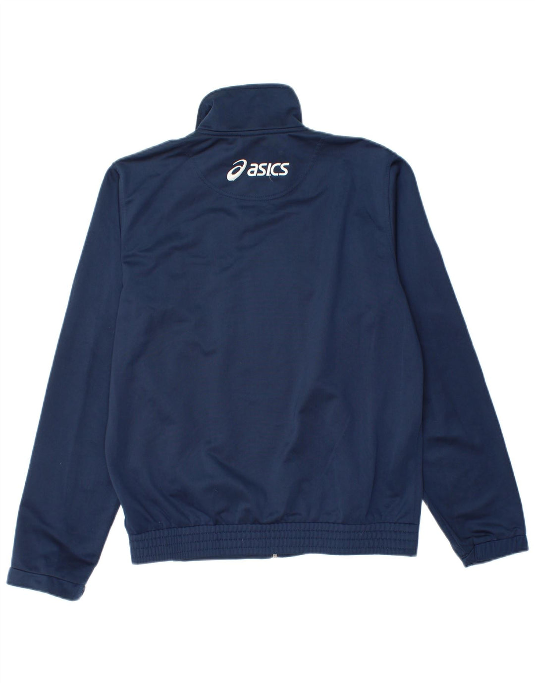 Asics Mens Tracksuit Top Jacket Pequeno Azul Marinho Colourblock Poliéster