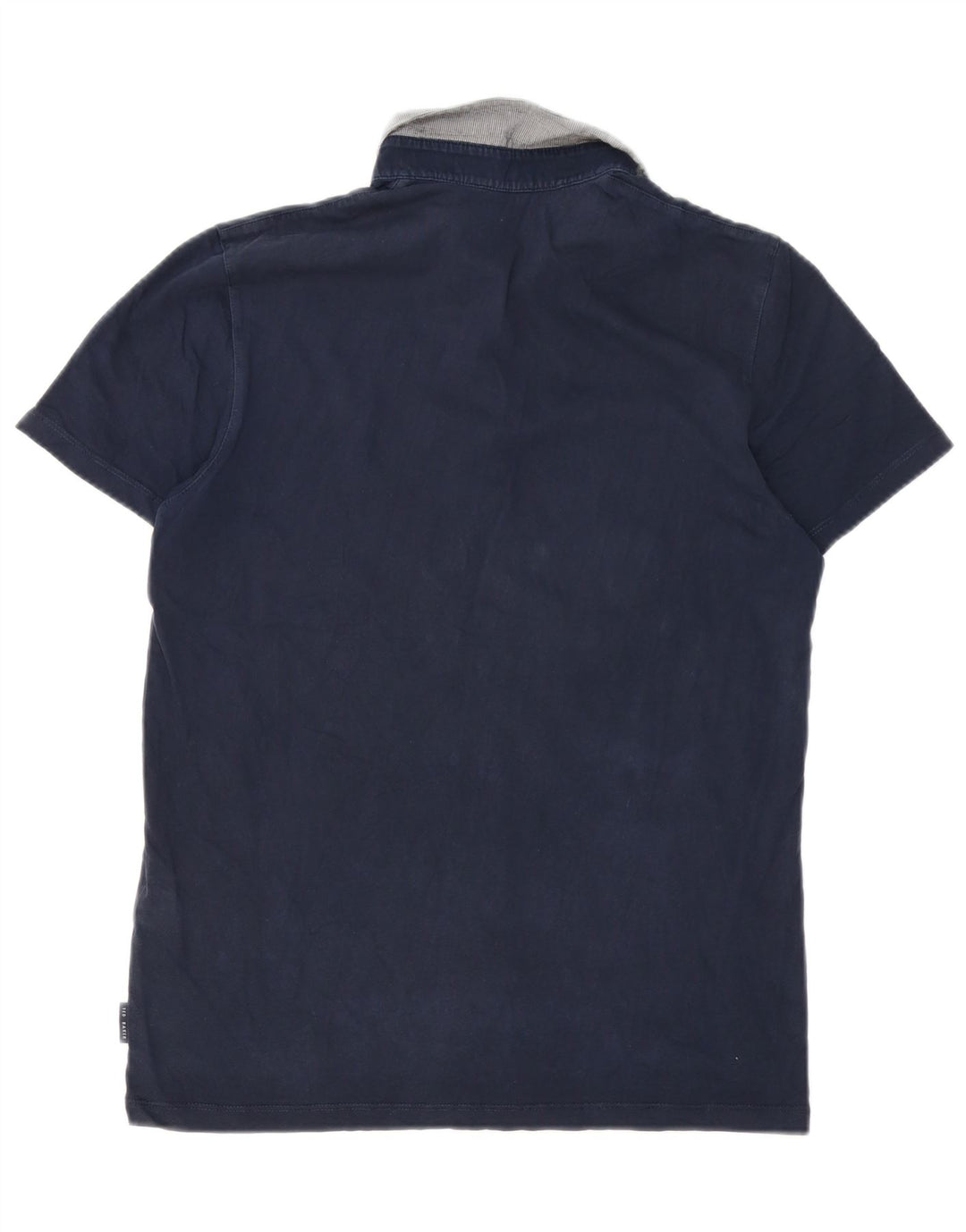 Camisa polo masculina Ted Baker tamanho 3 médio algodão azul marinho