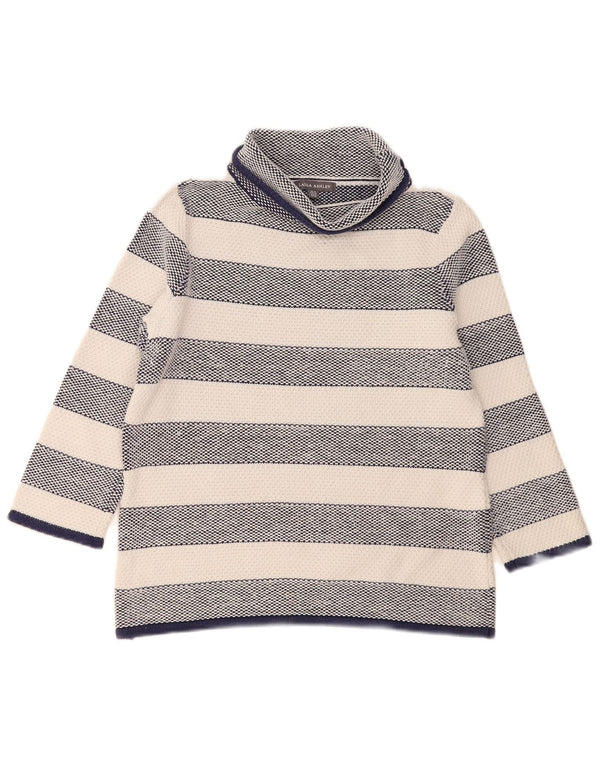 Suéter feminino Laura Ashley com gola redonda e listrado azul marinho médio 12 Reino Unido
