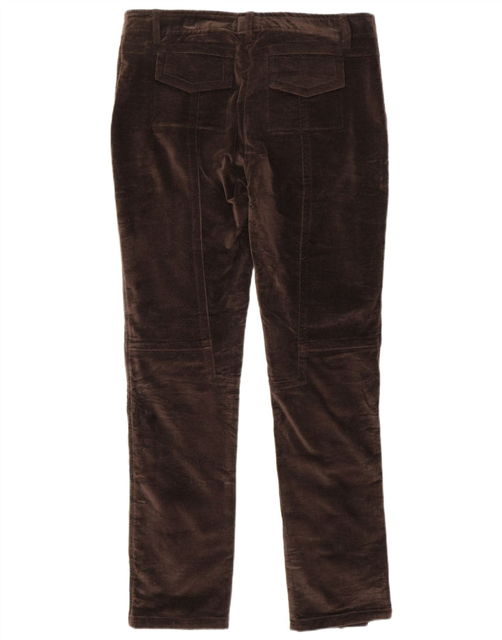 Calça casual feminina de veludo slim BLUMARINE IT 44 médio W32 L30 marrom